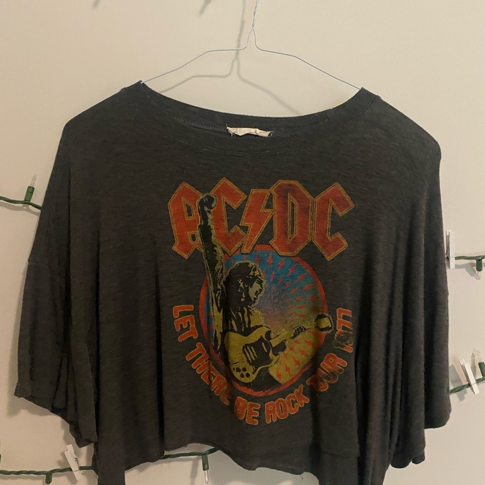 Alter’d State cropped gray AC/DC tshirt